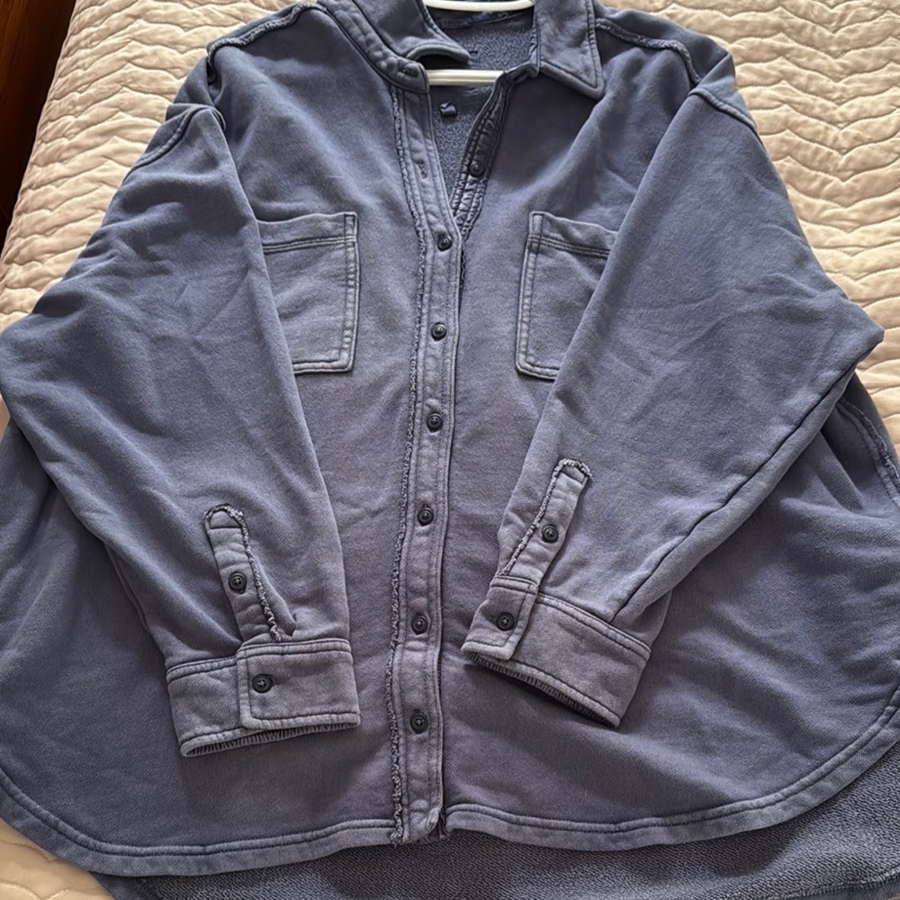 Casual Blue Button-Up Shirt